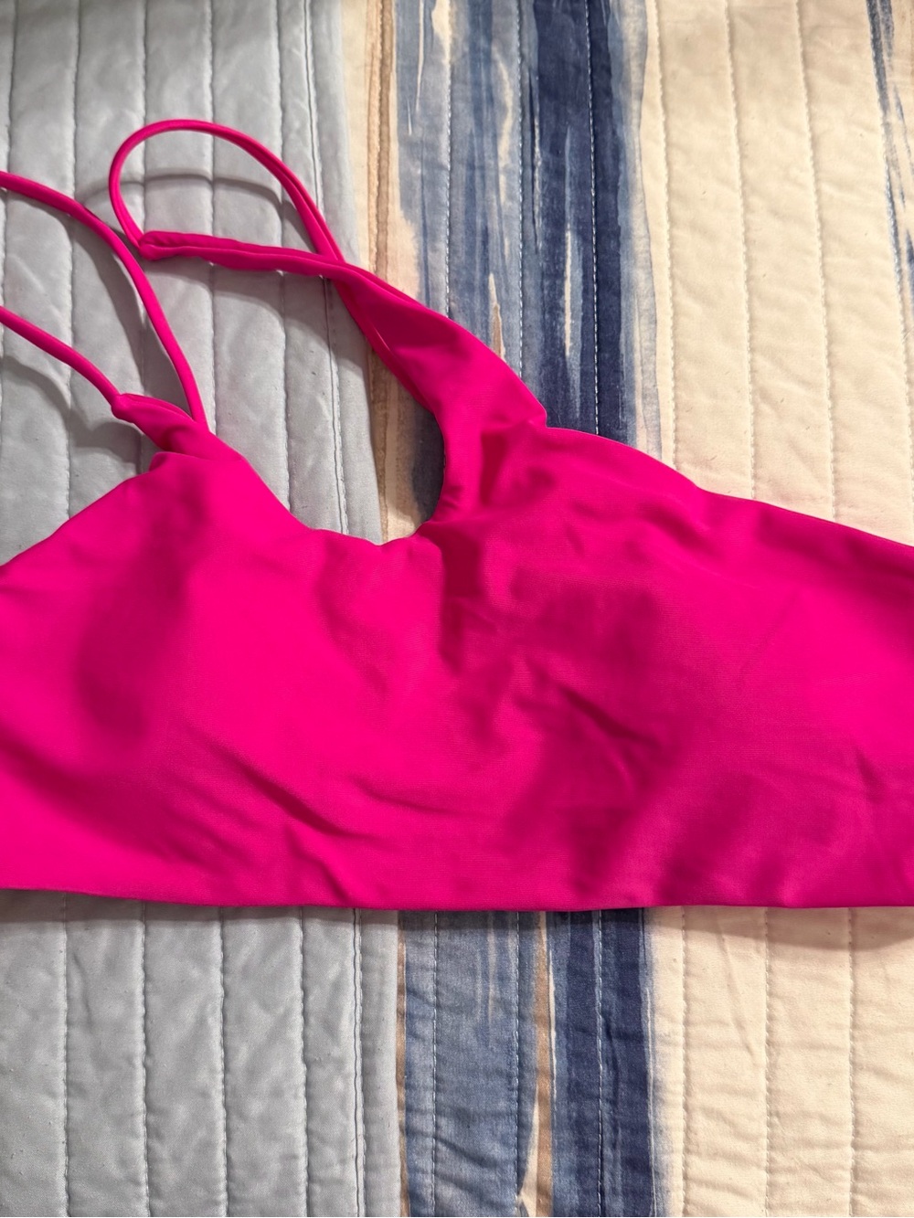 One-Shoulder Bright Hot Pink Bikini Top